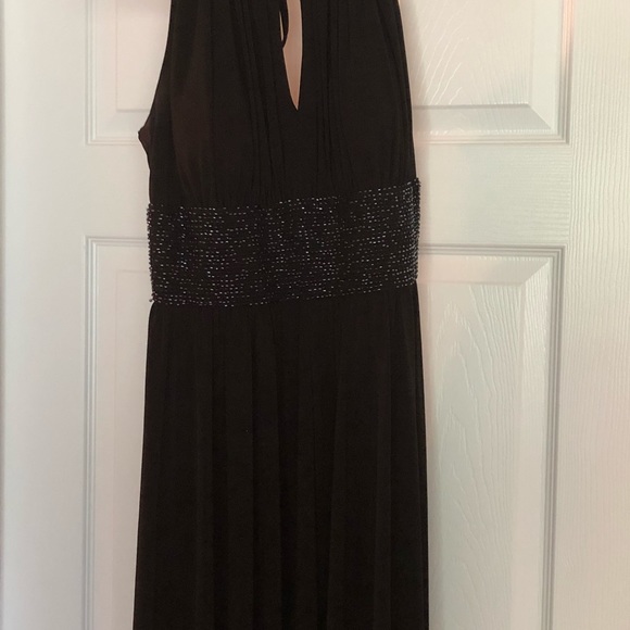 Formal long black dress with beading - Picture 3 of 5